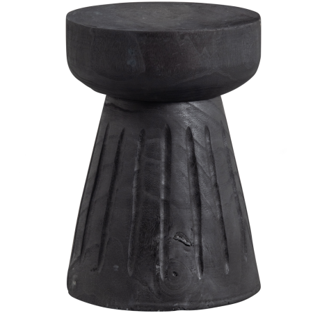 Taburete - Taburet Borre, Paulownia, negru, 40 x 28 x 28 cm, WOOOD 377153-Z