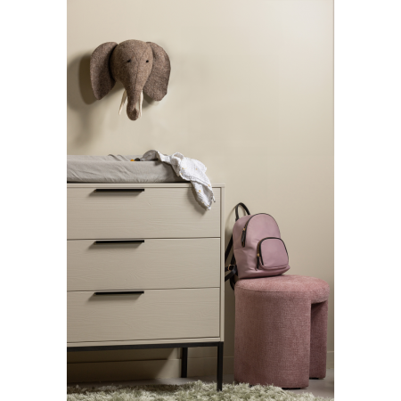 Taburet Charlie, tesatura, roz pudrat, 47 x 45 x 45 cm, WOOOD 374079-B [2]