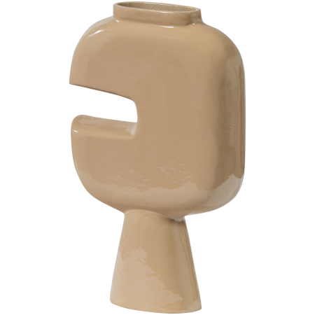 Obiecte Decorative - Vaza decorativa Gianna, aluminiu, nisipiu, 35 x 22 x 9 cm, WOOOD 377543-Z