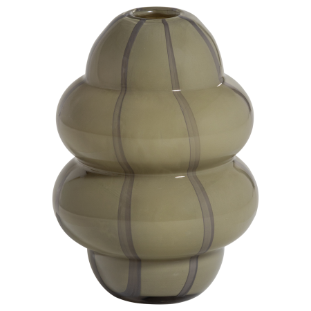 Decoratiuni Interior - Vaza decorativa Kency, sticla, gri, 32 x 23 x 23 cm, WOOOD 377478-G