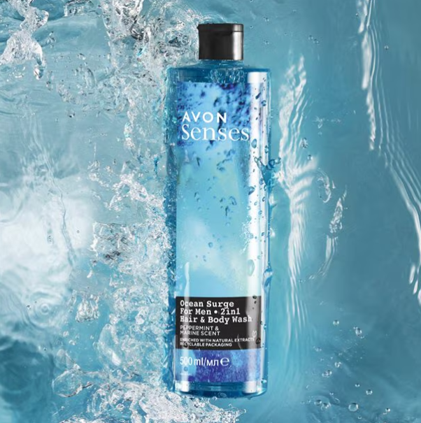 Gel de dus pentru par si corp Ocean Surge, 500 ml, AVON [2]