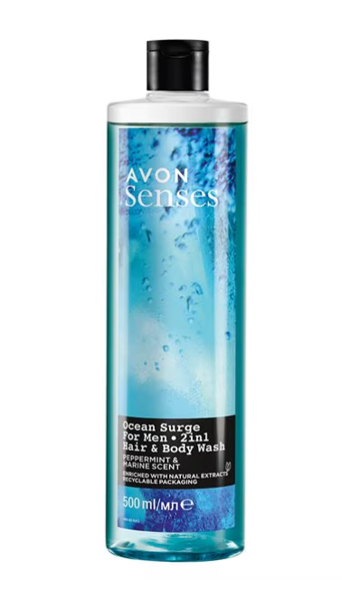 Gel de dus pentru par si corp Ocean Surge, 500 ml, AVON [1]