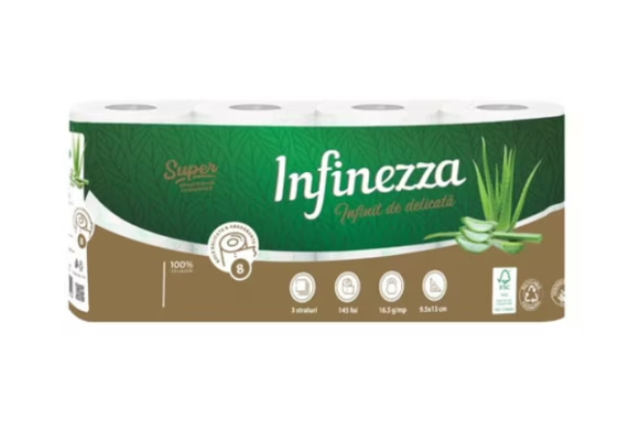 Hartie igienica Infinezza, Aloe vera, 3 straturi, 8 role Misavan [3]