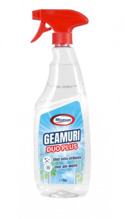 Curatenie si Intretinere - Detergent Geamuri Misavan Duo Plus, 1 L, cu Pulverizator