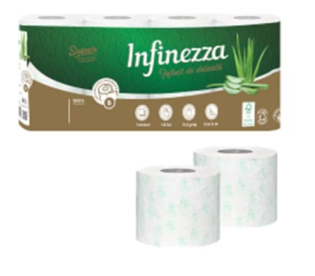 Curatenie si Intretinere - Hartie igienica Infinezza, Aloe vera, 3 straturi, 8 role Misavan