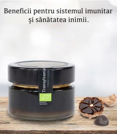 MIERE & DULCIURI NATURALE - miere-cu-usturoi-negru-bio-130g-transylvanias-finest-food