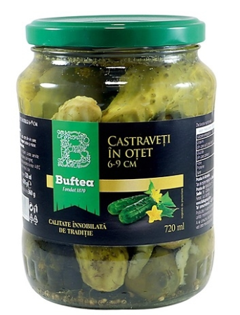 CONSERVE & MURATURI - castraveti-in-otet-6-9cm-buftea-720g