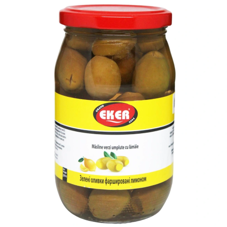 CONSERVE & MURATURI - masline-verzi-cu-lamaie-370g-eker