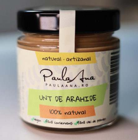 MIERE & DULCIURI NATURALE - Unt de arahide natural 230g – Cămara Ta