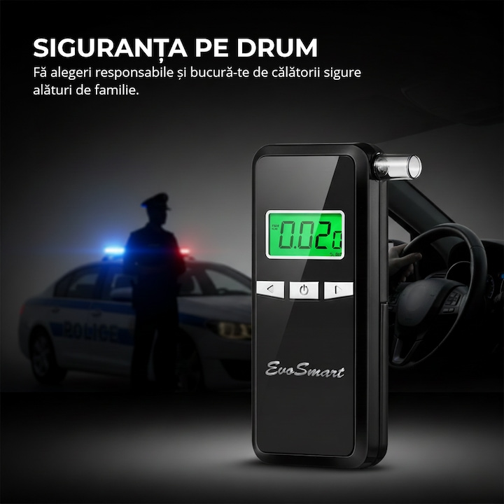 Alcooltest digital EvoSmart AD80 cu cutie și 10 muștiucuri [10]