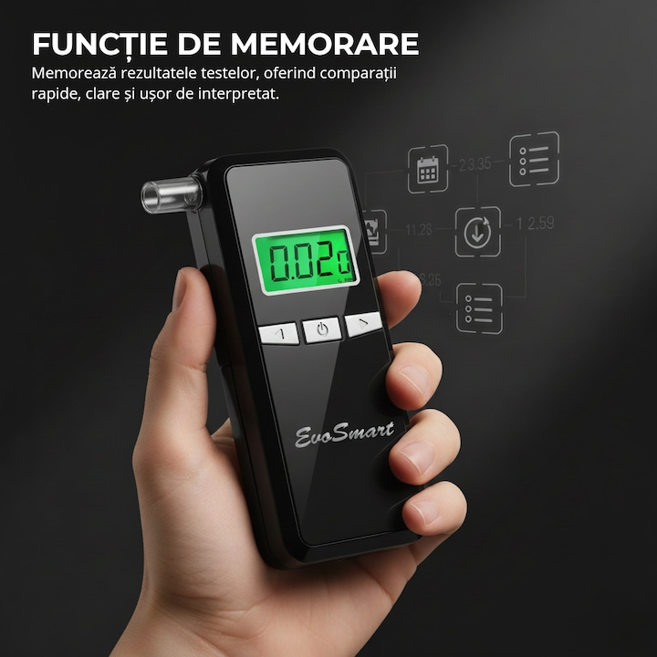 Alcooltest digital EvoSmart AD80 cu cutie și 10 muștiucuri [6]