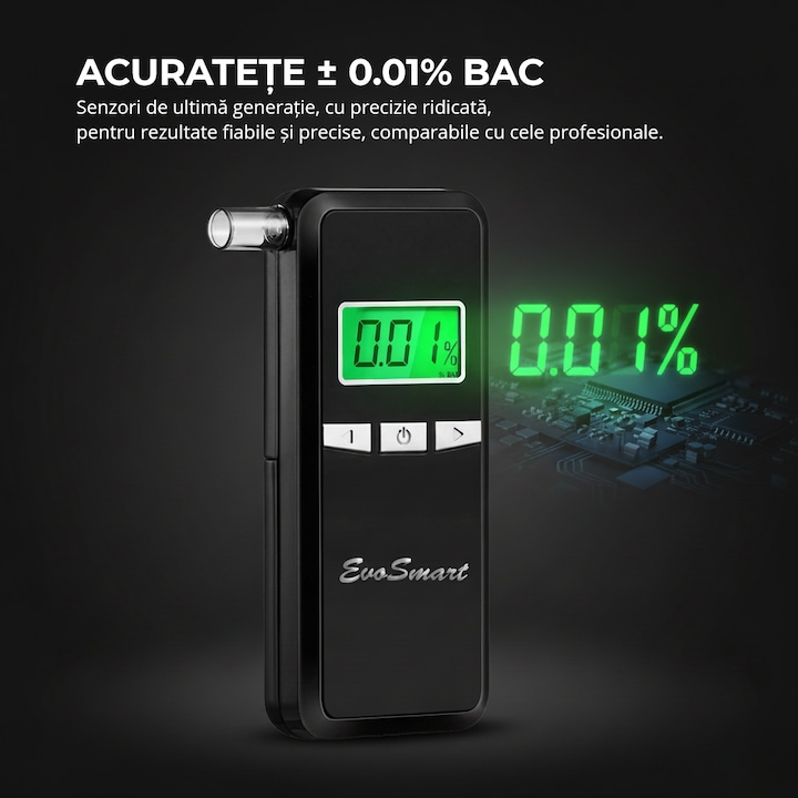 Alcooltest digital EvoSmart AD80 cu cutie și 10 muștiucuri [3]