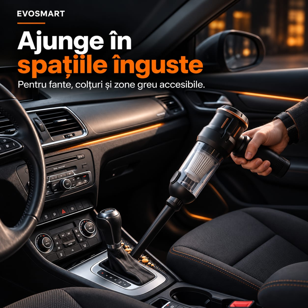 Aspirator auto fara fir EvoSmart 4-in-1 cu accesorii, filtre si geanta [4]