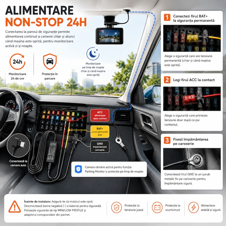 Cameră auto de bord EvoSmart 838 4K cu cameră spate [7]