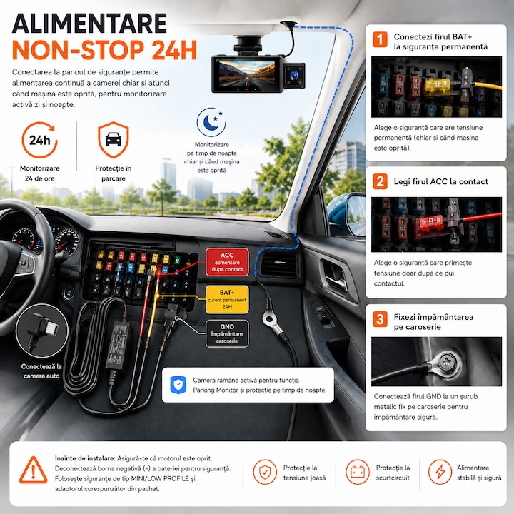 Cameră auto de bord EvoSmart Y226 cu 3 camere 4K + 2K + 2K [12]