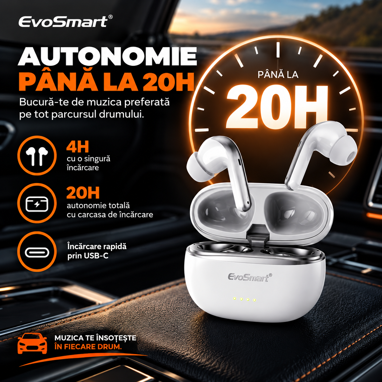 Casti Wireless Bluetooth EvoSmart™ T10 [5]