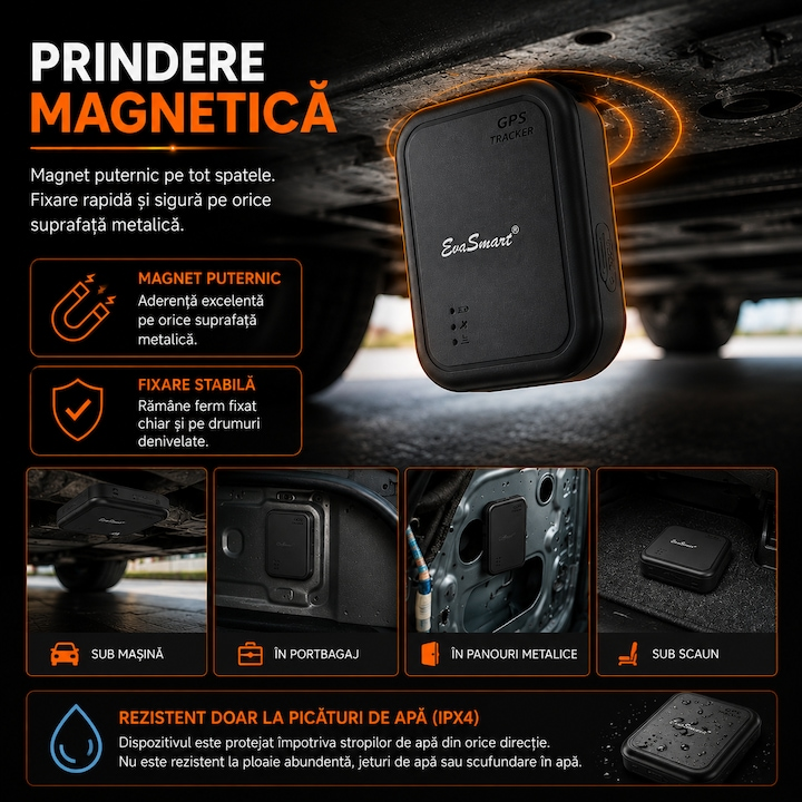 GPS Tracker auto EvoSmart P7 4G magnetic cu aplicație mobilă [3]