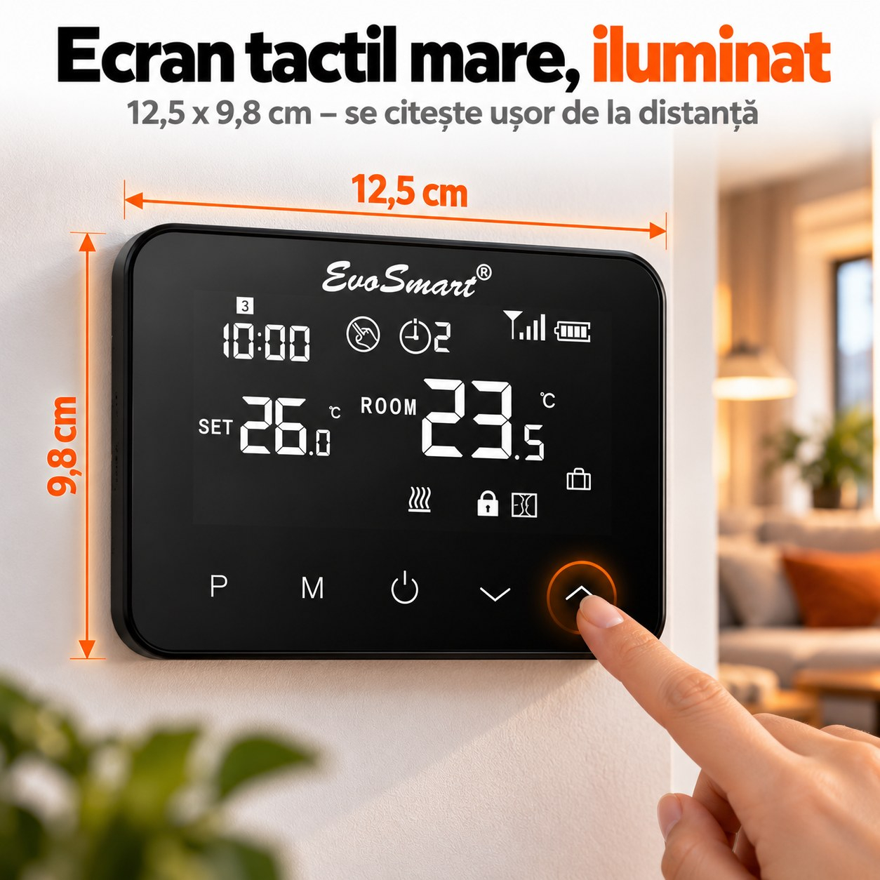 Termostat Inteligent Wi-Fi EvoSmart WT-20 Fără Fir, Control din Aplicație, Ecran Tactil [8]
