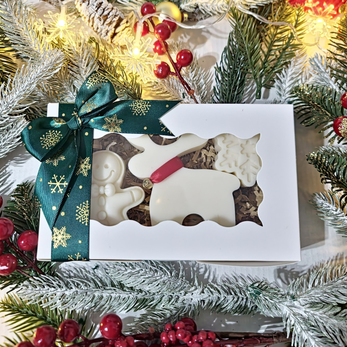 Set lumanari Craciun - Om turta dulce, Ren, Fulg de zapada [1]