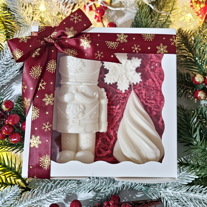 Set lumanari Craciun - Soldat-Spargator de Nuci,  Bradut, Fulg de Zapada [1]