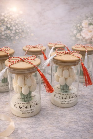 Primavara 2026 - Martisor - Buchet de Lalele -Lumanare Parfumată Din Ceara De Soia