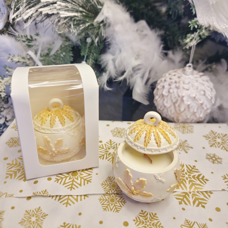 Lumanari parfumate - Globulet Alb/Auriu