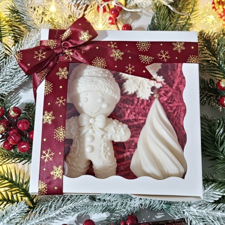 Magia Craciunului 25 - Set  lumanari Craciun - Om turta dulce, Brad, Fulg de zapada