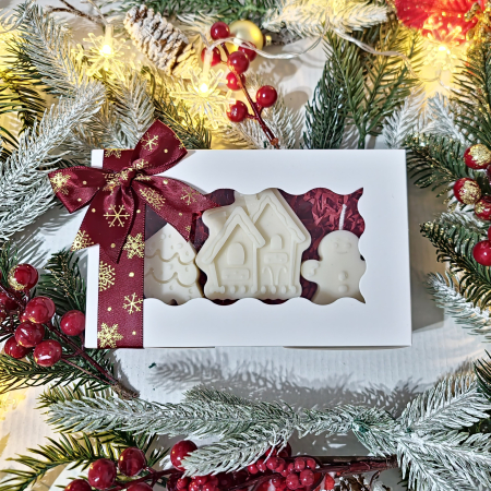 Magia Craciunului 25 - Set lumanari Craciun - Bradut, Casuta, Om Turta Dulce