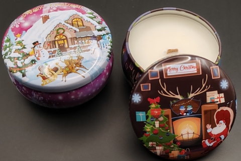 Lumanari in Recipient - CUTIE METALICA DE CRACIUN