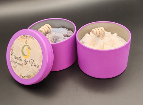 Lumanari in Recipient - LUMANARE DECORATIVA IN RECIPIENT DE TABLA