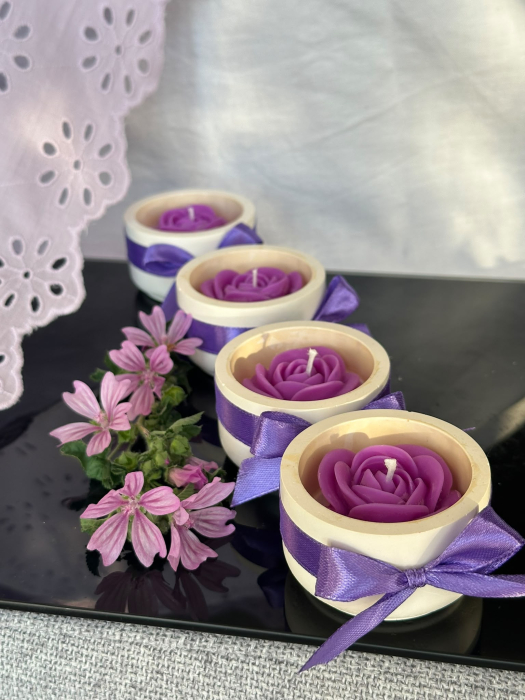 Lumânare Parfumată Mini rose - Mov  – Ceară Soia | Candlyon [4]