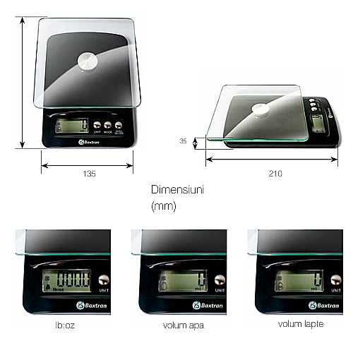 Cantar de bucatarie cu platan din sticla - GLASS KS [2]
