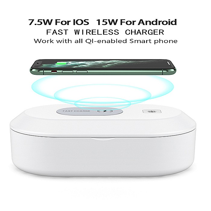 Cutie sterilizare UVC si incarcator wireless 15W, functie aromaterapie [3]
