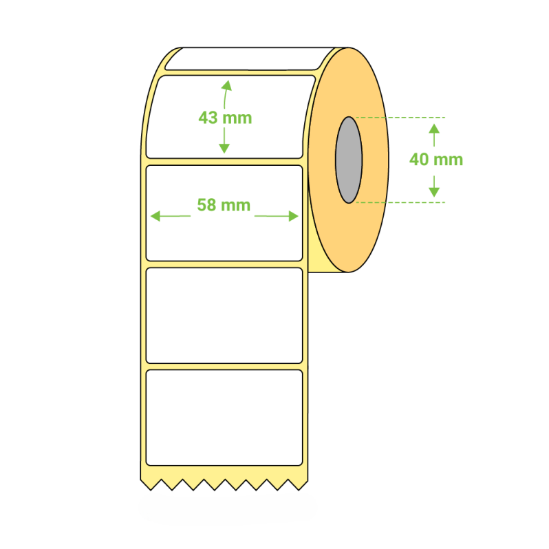 Rola etichete termice ZINTA 58x43mm, 1000 et./rola [4]