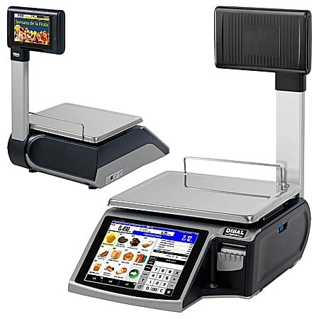Cantare electronice cu eticheta - Cantar comercial cu eticheta touch screen Dibal D955 6/15 Kg, cu brat