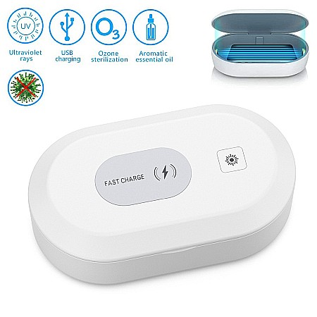 SANATATE & INGRIJIRE - Cutie sterilizare UVC si incarcator wireless 15W, functie aromaterapie