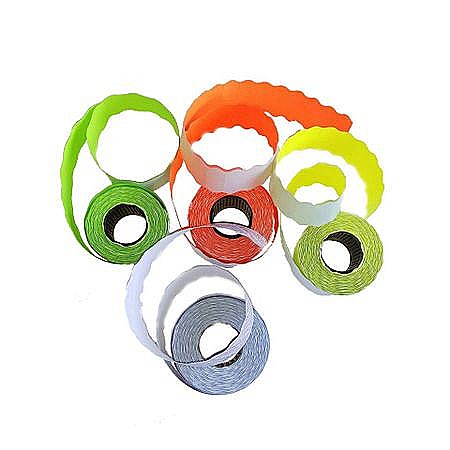Etichete de pret - Etichete de pret 26x16 mm, 1000 et/rola, set 6 role, rosii, ondulate