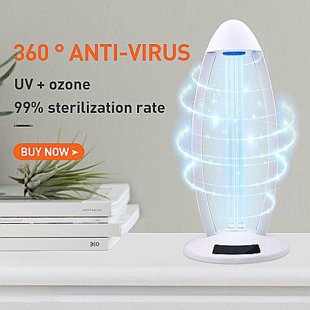 SANATATE & INGRIJIRE - Lampa dezinfectanta dubla sterilizare UVC si Ozon pentru spatii, 38W, telecomanda