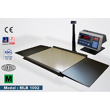 PLATFORME CANTARIRE - Platforma de cantarire cu doua rampe de acces, inox, cu indicator 300 kg, 500 kg, 600 kg, 1000 kg, 1500 kg, 2000kg, 3000 kg