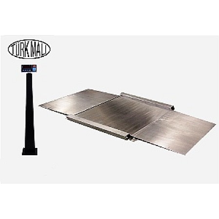 Platforma de cantarire cu o rampa de acces, inox, cu indicator 300 kg, 500 kg, 600 kg, 1000 kg, 1500 kg, 2000kg, 3000 kg [1]
