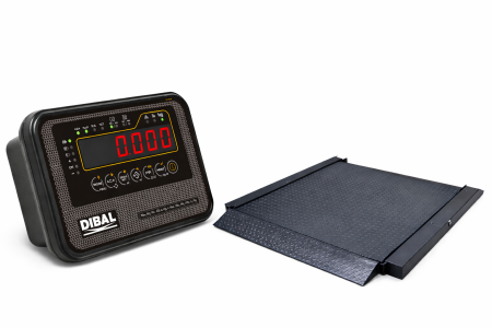 Cantare Platforma Paleti - Platformă cântărire 1500 kg 1200x1200 mm cu 2 rampe + Indicator Dibal ABS
