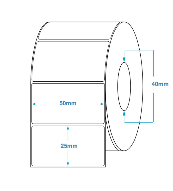 Rola etichete termice ZINTA 50x25mm, 1500 etichete/rola [2]