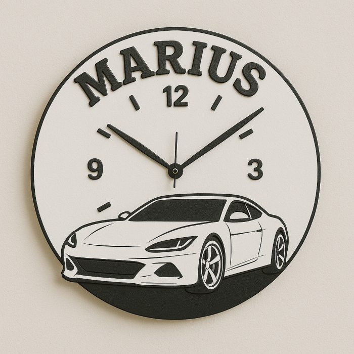 Ceas personalizat „Mașina preferată” + numele tău [1]