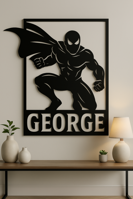 Tablou MDF supererou personalizat – decor perete cu numele „George” [2]