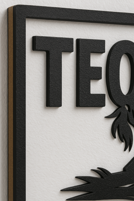 Tablou MDF cu siluetă western și nume decupat – model „TEO” [4]