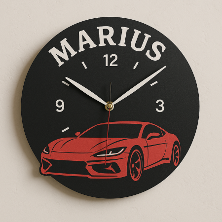 Ceas personalizat „Mașina preferată” + numele tău [1]