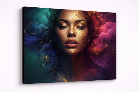 Luxury - Tablou Canvas Portret Femeie Multicolor – Decor Modern