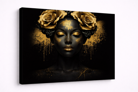 Luxury - Tablou Canvas Black & Gold – Liniște