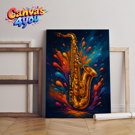 Music - Tablou canvas microfon – explozie de culoare și energie muzicală