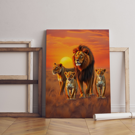 Lei - Tablou canvas familie de lei – decor cu lei la apus